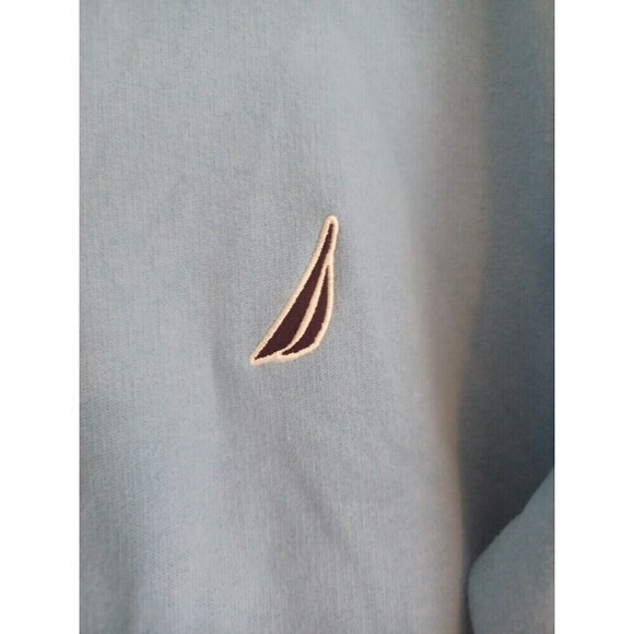 Nautica mens 1/4 zip blue pullover M sweatshirt logo pockets classic layer - Picture 4 of 12